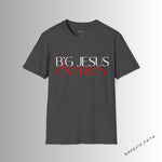 Load image into Gallery viewer, Dark Heather Big Jesus Enegry Unisex Softstyle T-Shirt..