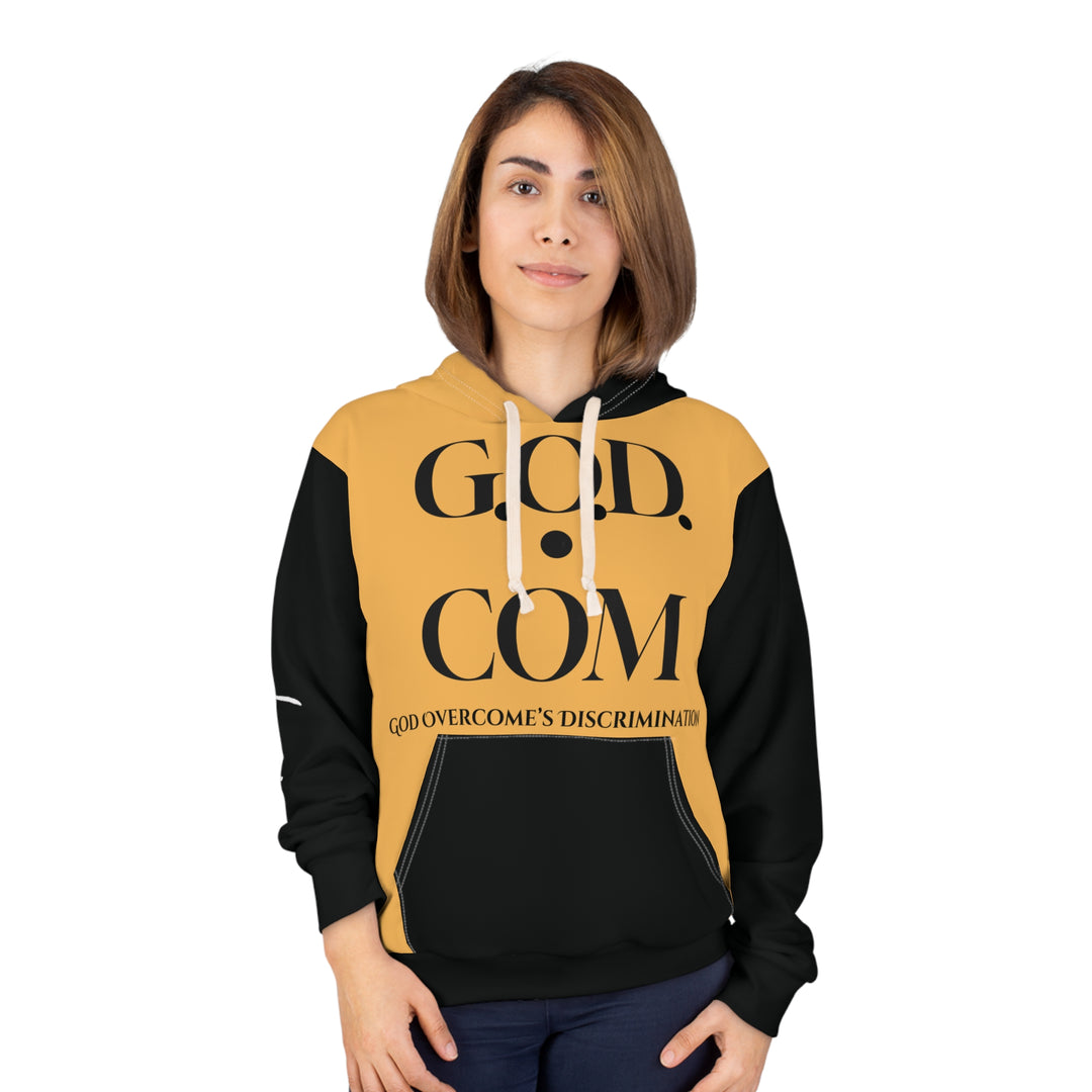 GOD.COM Unisex Hoodie - God Overcomes Discrimination Design