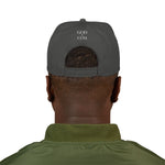 Load image into Gallery viewer, G.O.D. Grey Snapback Hat with Unique Design, Casual Cap, Streetwear Accessory, Gift for Him/Her, Fashionable Headwear