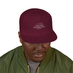 Load image into Gallery viewer, Burgundy God Overcomes Discrimination Snapback Hat with Unique Design, Casual Cap, Streetwear Accessory, Gift for Him/Her, Fashionable Headwear