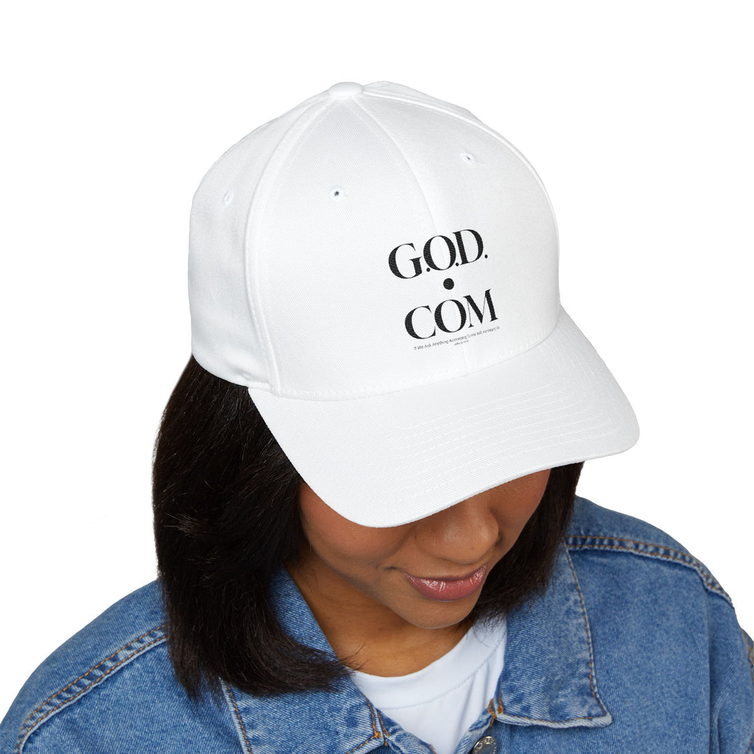 White G.O.D. Embroidered Cap, Spiritual Headwear, Gift for Faith-Based Events, Daily Wear, Adjustable Closure Hat
