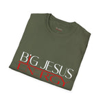 Load image into Gallery viewer, Military Green Big Jesus Enegry Unisex Softstyle T-Shirt.