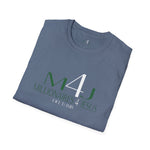 Load image into Gallery viewer, Heather Indigo M4J/Millionaires for Jesus  Unisex Softstyle T-Shirt White & Black