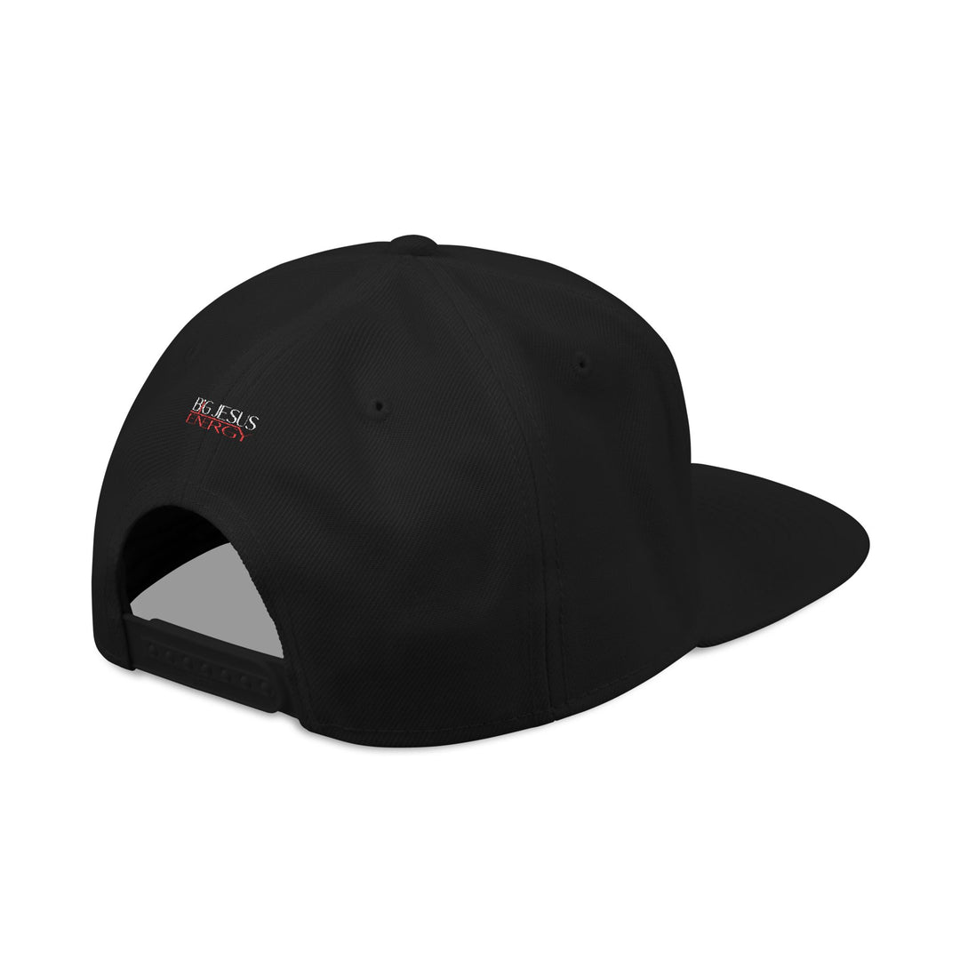 Black Embroidered Snapback Hat with Unique Design, Casual Cap, Streetwear Accessory, Gift for Him/Her, Fashionable Headwear