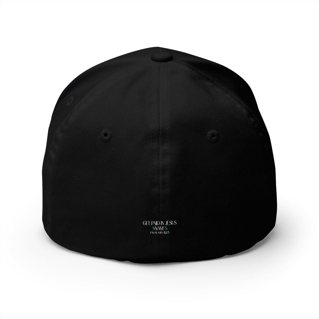 Black Get Paid In Jesus Name Embroidered Cap, Spiritual Headwear, Gift for Faith-Based Events, Daily Wear, Adjustable Closure Hat