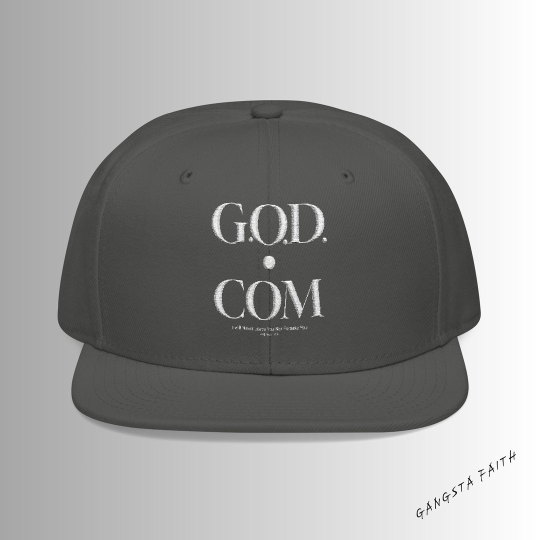 G.O.D. Grey Snapback Hat with Unique Design, Casual Cap, Streetwear Accessory, Gift for Him/Her, Fashionable Headwear