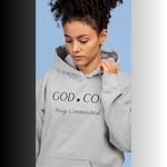 Load image into Gallery viewer, GOD.COM, Grey Hoodie — "Stay Connected" Christian Faith Pullover