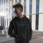 Load image into Gallery viewer, Black G.O.D. Overcomes Determination Hoodie - Inspirational Faith Pullover White