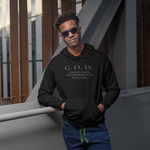 Load image into Gallery viewer, Black G.O.D. Overcomes Determination Hoodie - Inspirational Faith Pullover White