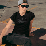 Load image into Gallery viewer, Black God Overcomes Discrimination T‑Shirt — Faith-Inspired Minimalist Tee