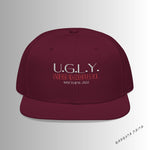 Load image into Gallery viewer, Burgundy U.G.L.Y ( Understand God Loves You ) Snapback Hat with Unique Design, Casual Cap, Streetwear Accessory, Gift for Him/Her, Fashionable Headwear