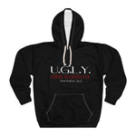 Load image into Gallery viewer, Black U.G.L.Y. Inspirational Unisex Pullover Hoodie, Motivational Sweatshirt, Gift for Him, Gift for Her, Christian Hoodie, Cozy Layering Piece