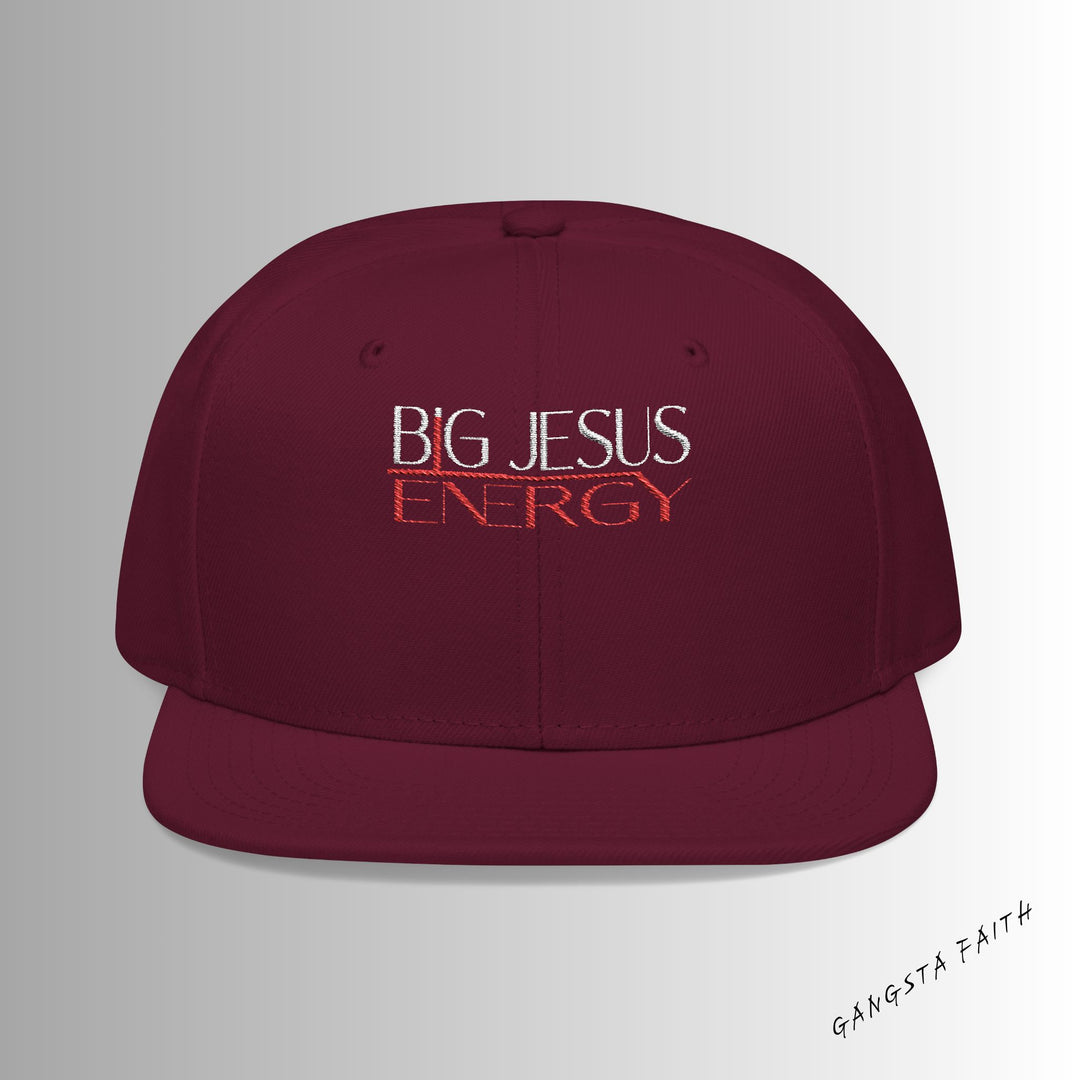 Burgundy Embroidered Snapback Hat with Unique Design, Casual Cap, Streetwear Accessory, Gift for Him/Her, Fashionable Headwear