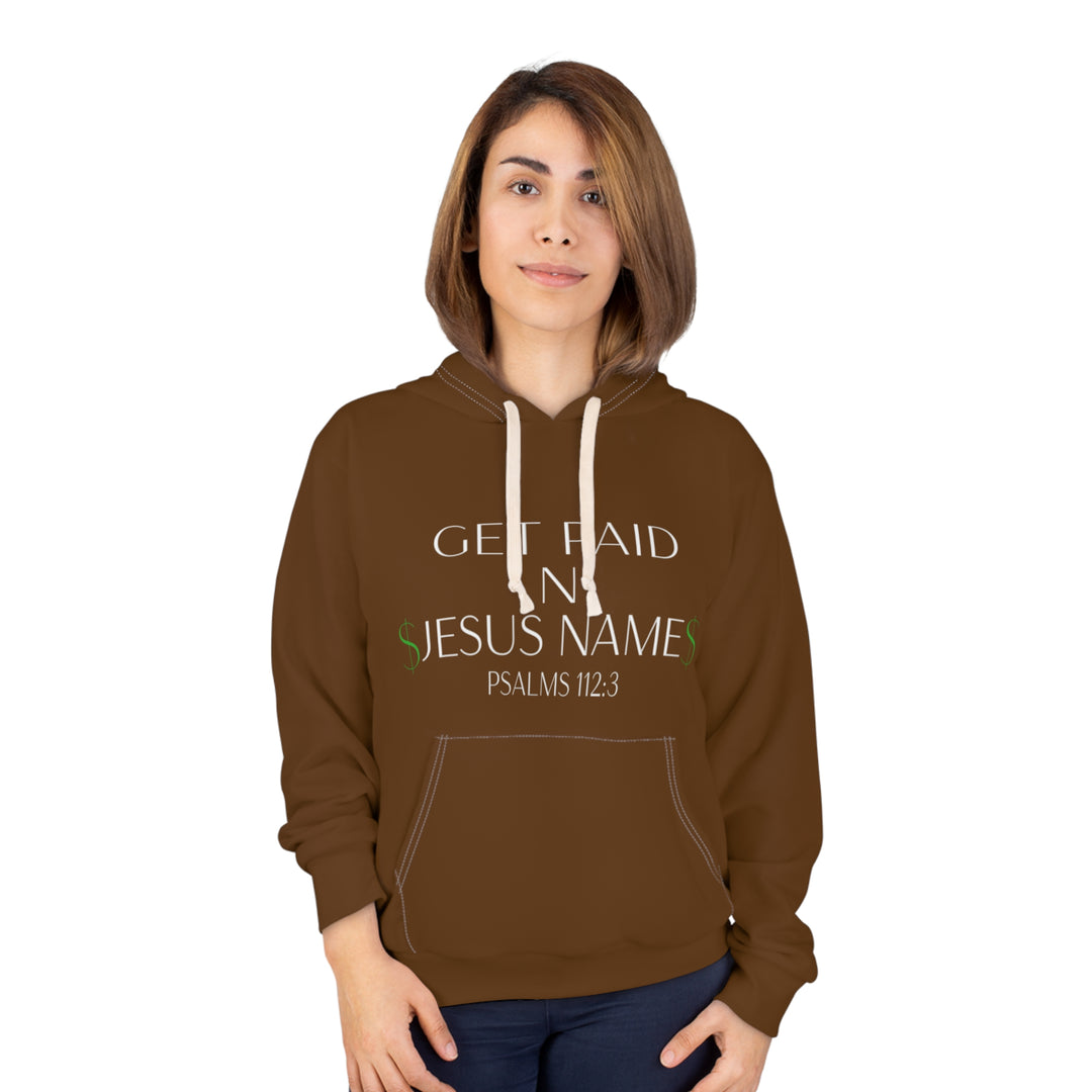 Brown Get Paid in Jesus Unisex Pullover Hoodie
