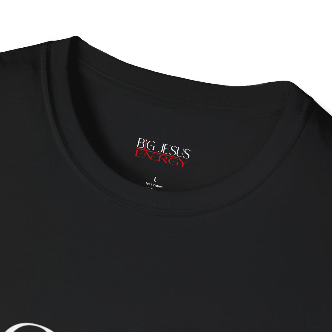 Black Big Jesus Enegry Unisex Softstyle T-Shirt..