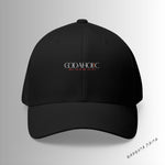 Load image into Gallery viewer, Black Godaholic Embroidered Cap, Spiritual Headwear, Gift for Faith-Based Events, Daily Wear, Adjustable Closure Hat
