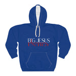 Load image into Gallery viewer, Dark Blue Black Big Jesus Energy Unisex Pullover Hoodie | Faith Apparel, Christian Gift, Inspirational Wear, Gift for Him/Her, Cozy Church Hoodie
