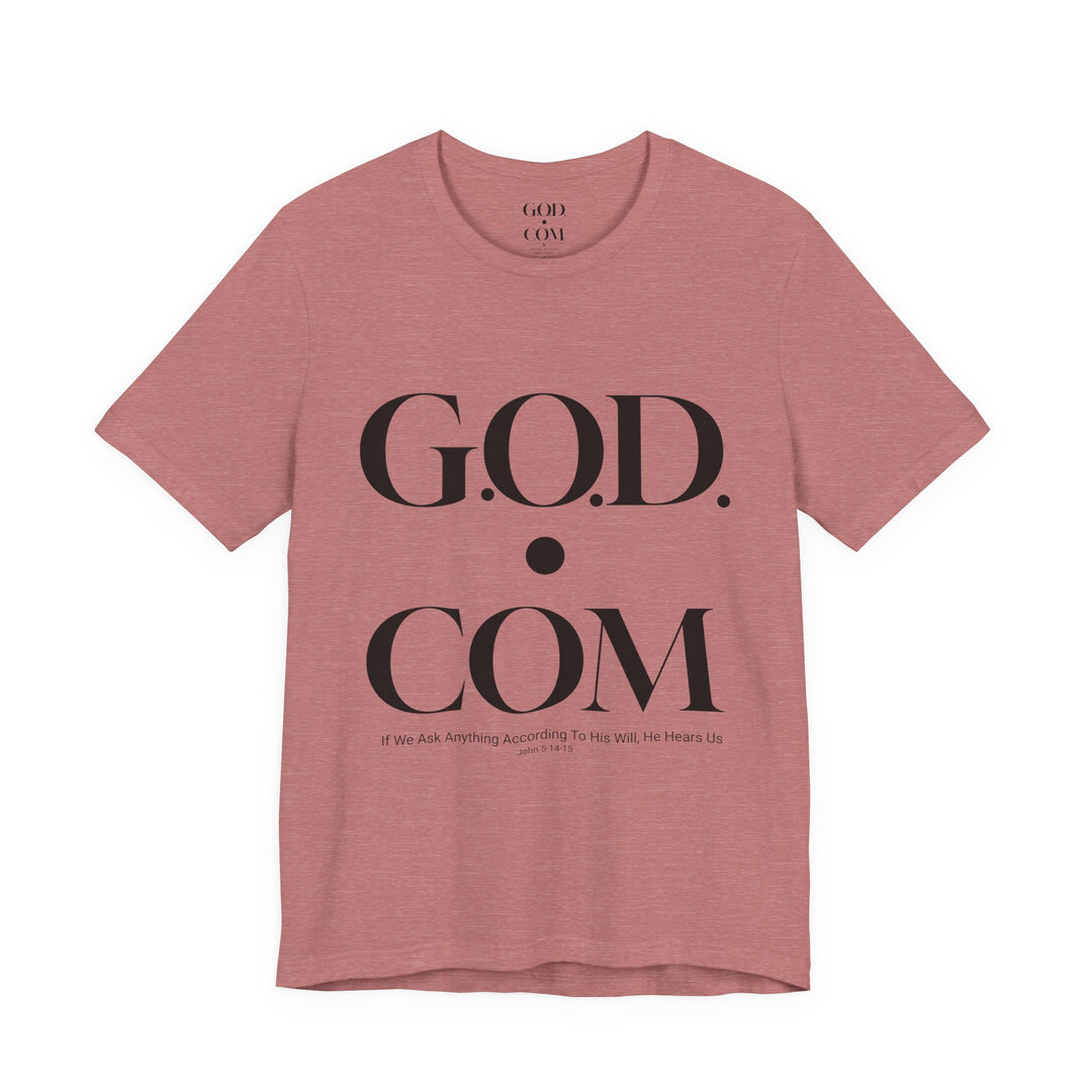 Heather Mauve G.O.D. Short Sleeve Tee | Casual Unisex Wear, Spiritual Fashion, Gift for Friends, Everyday Comfort, Stylish Statement