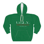 Load image into Gallery viewer, Dark Green U.G.L.Y. Inspirational Unisex Pullover Hoodie, Motivational Sweatshirt, Gift for Him, Gift for Her, Christian Hoodie, Cozy Layering Piece