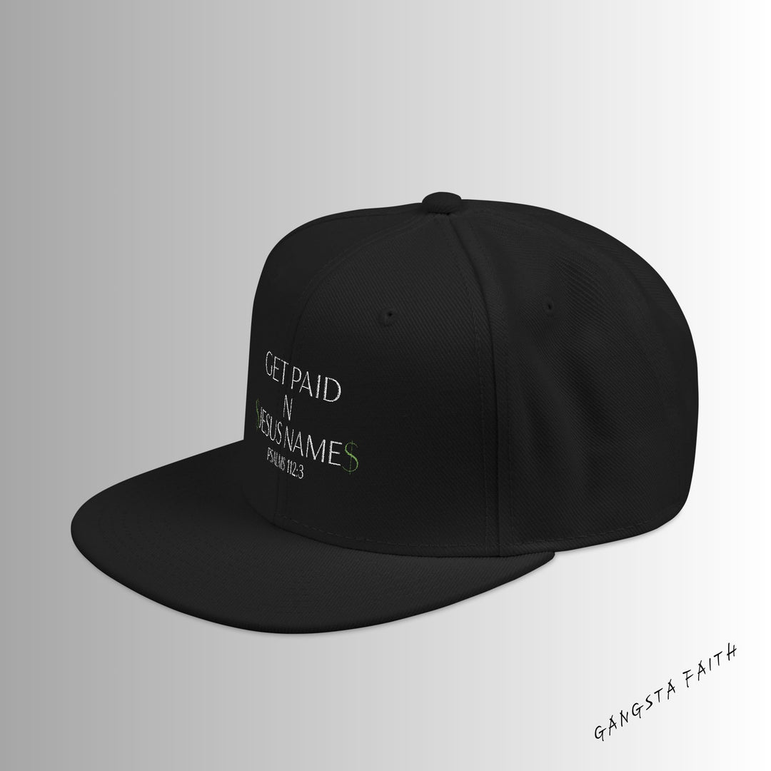 Burgundy Get Paid In Jesus Name Snapback Hat with Unique Design, Casual Cap, Streetwear Accessory, Gift for Him/Her, Fashionable Headwear