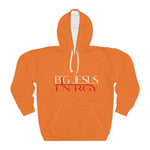 Load image into Gallery viewer, Crusta Black Big Jesus Energy Unisex Pullover Hoodie | Faith Apparel, Christian Gift, Inspirational Wear, Gift for Him/Her, Cozy Church Hoodie
