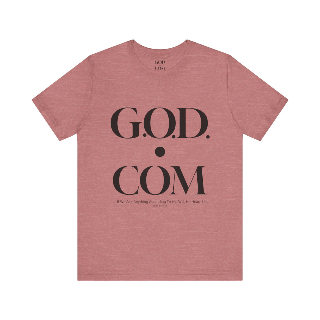 Heather Mauve G.O.D. Short Sleeve Tee | Casual Unisex Wear, Spiritual Fashion, Gift for Friends, Everyday Comfort, Stylish Statement