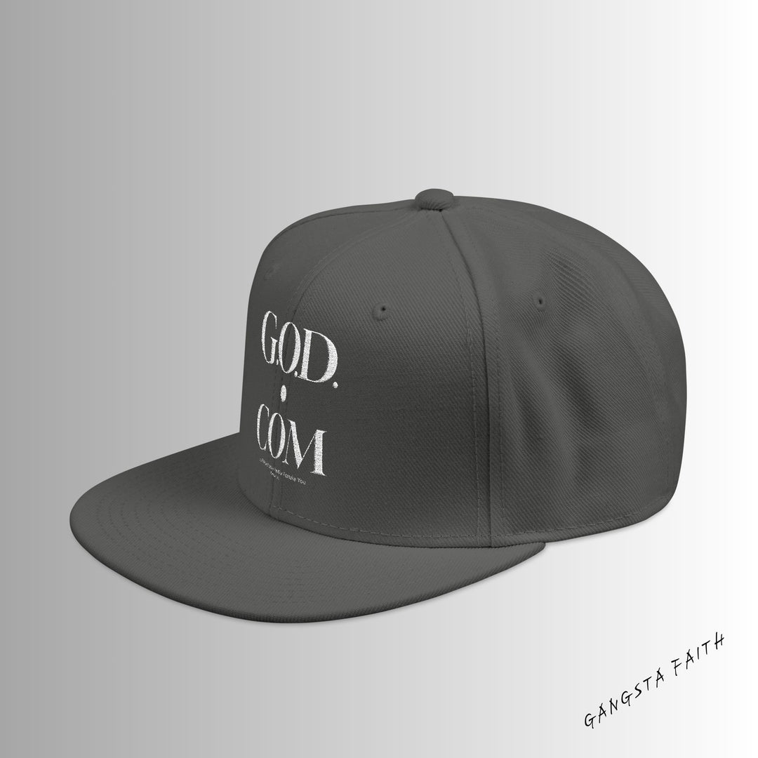 G.O.D. Grey Snapback Hat with Unique Design, Casual Cap, Streetwear Accessory, Gift for Him/Her, Fashionable Headwear