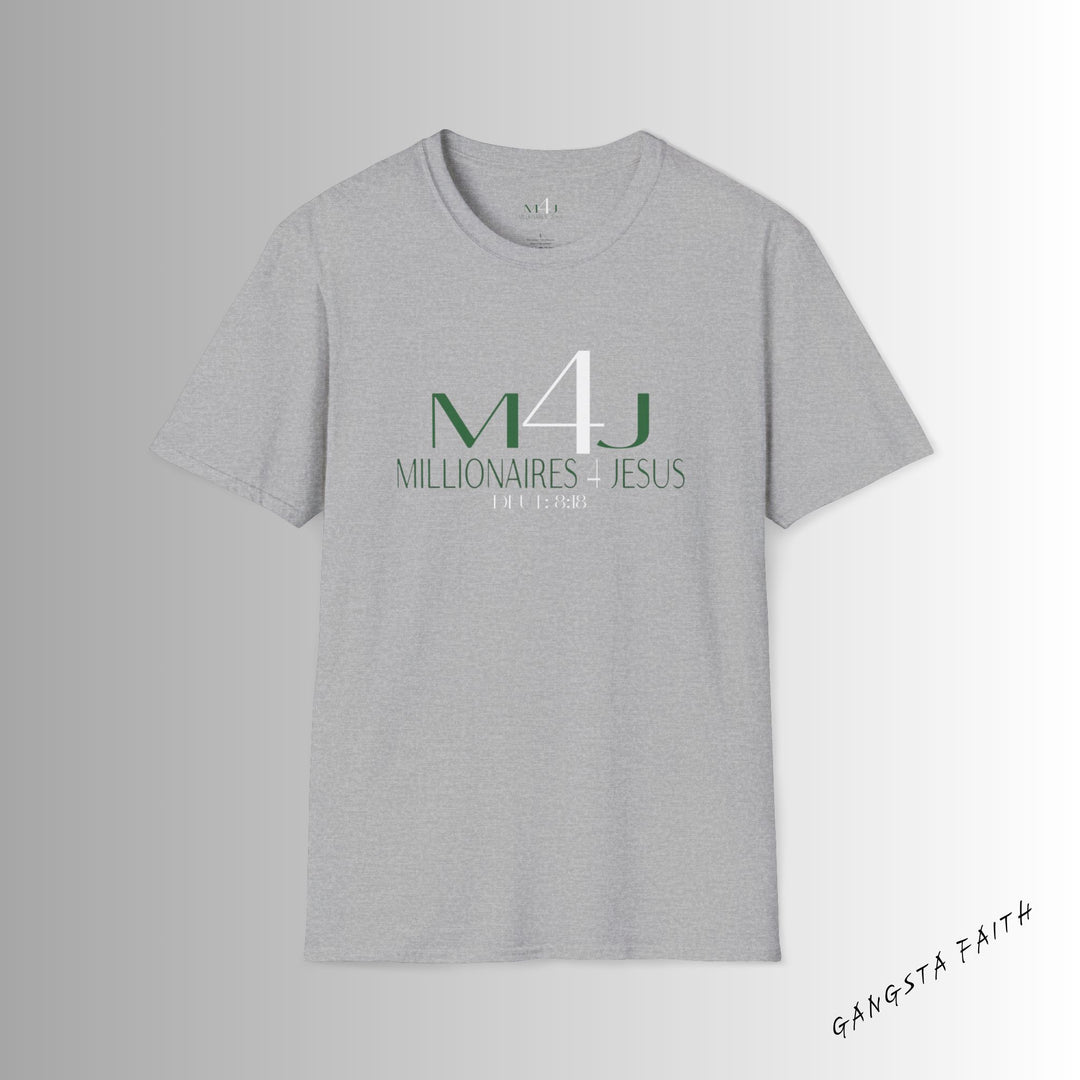 Sport Grey  M4J/Millionaires for Jesus  Unisex Softstyle T-Shirt White & Black 1