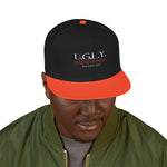 Load image into Gallery viewer, Black &amp; Orange U.G.L.Y ( Understand God Loves You ) Snapback Hat with Unique Design, Casual Cap, Streetwear Accessory, Gift for Him/Her, Fashionable Headwear
