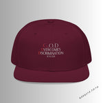 Load image into Gallery viewer, Burgundy God Overcomes Discrimination Snapback Hat with Unique Design, Casual Cap, Streetwear Accessory, Gift for Him/Her, Fashionable Headwear
