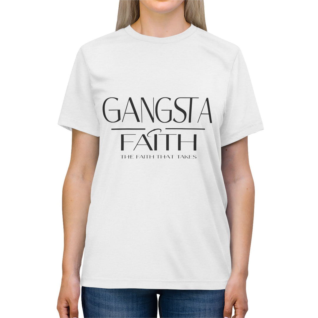 Gangsta Faith Tee — "The Faith That Takes" Christian Graphic Halo T‑Shirt