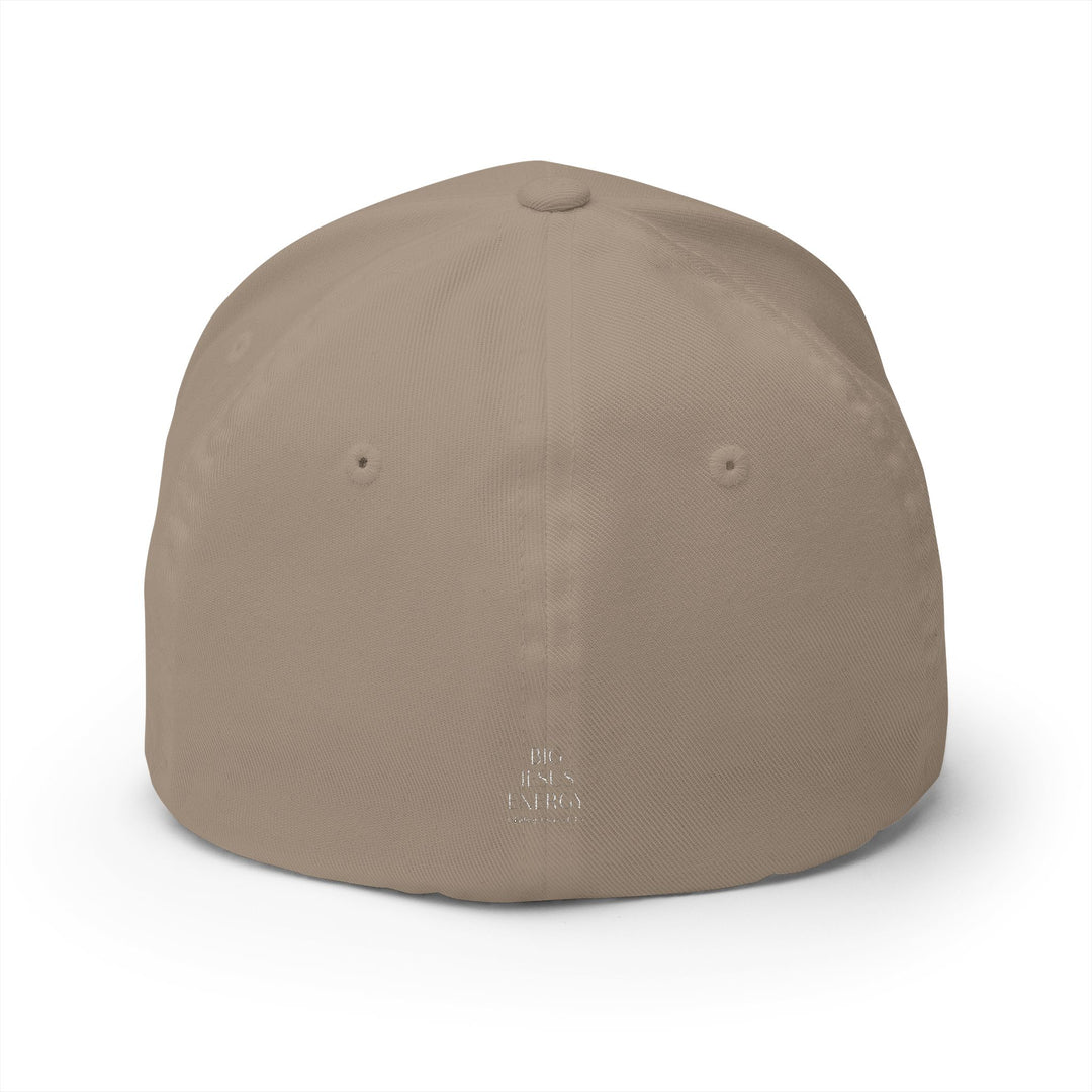 Khaki Big Jesus Energy Embroidered Cap, Spiritual Headwear, Gift for Faith-Based Events, Daily Wear, Adjustable Closure Hat