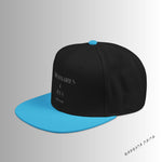 Load image into Gallery viewer, Black &amp; Blue  Embroidered M4J Snapback Hat with Unique Design, Casual Cap, Streetwear Accessory, Gift for Him/Her, Fashionable Headwear