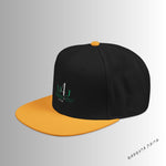 Load image into Gallery viewer, Black &amp; Gold Embroidered M4J Snapback Hat with Unique Design, Casual Cap, Streetwear Accessory, Gift for Him/Her, Fashionable Headwear
