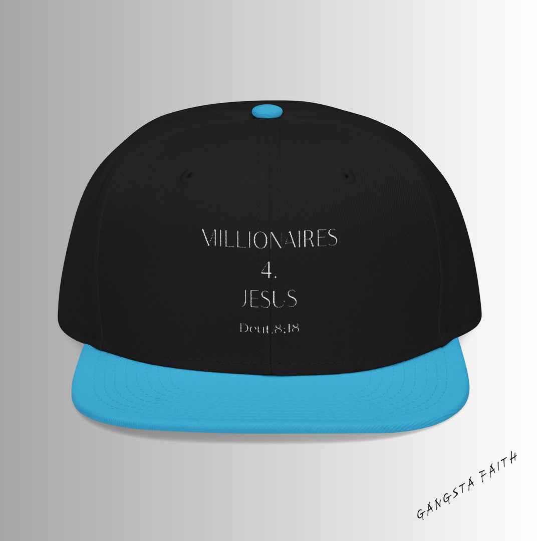 Black & Blue  Embroidered M4J Snapback Hat with Unique Design, Casual Cap, Streetwear Accessory, Gift for Him/Her, Fashionable Headwear