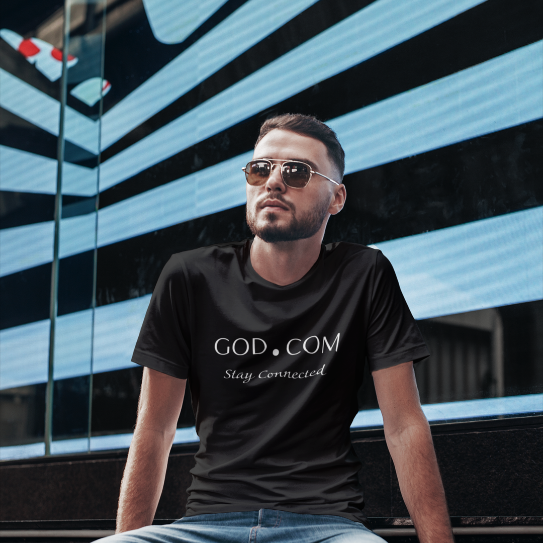 GOD.COM Tee — Minimalist Christian Graphic T-Shirt-Black