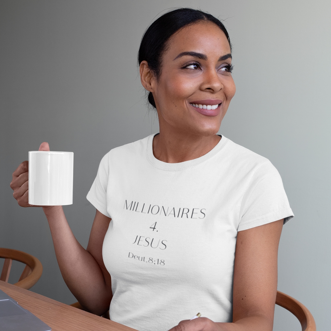 Minimalist "Millionaires & Mess" Graphic Tee — Subtle White Triblend Shirt