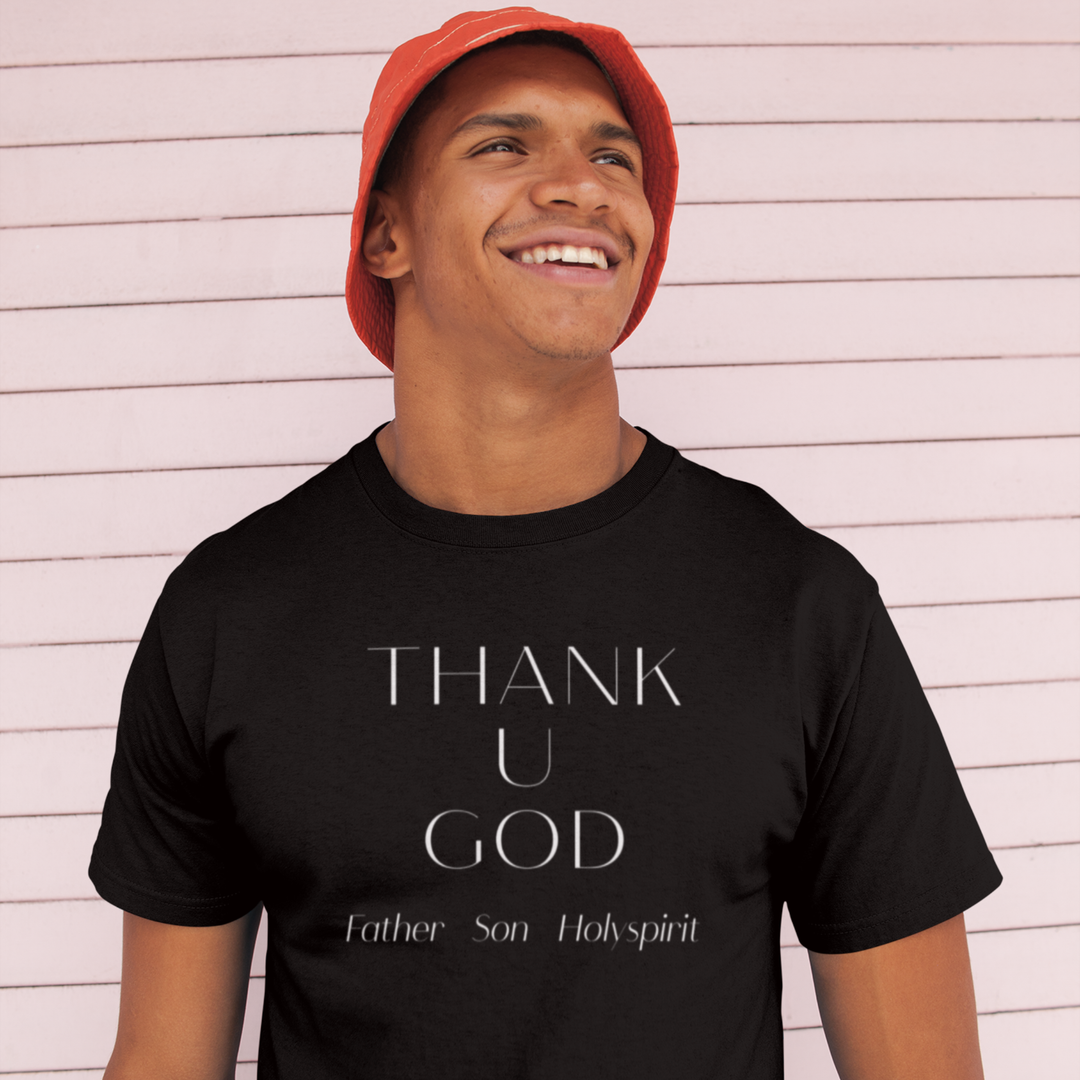 Black Thank U God minimalist faith shirt | T-Shirt