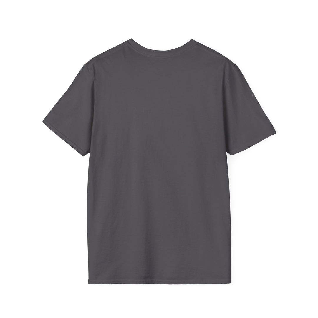 Charcoal  God Overcomes Discrimination  Unisex Softstyle T-Shirt Design 1