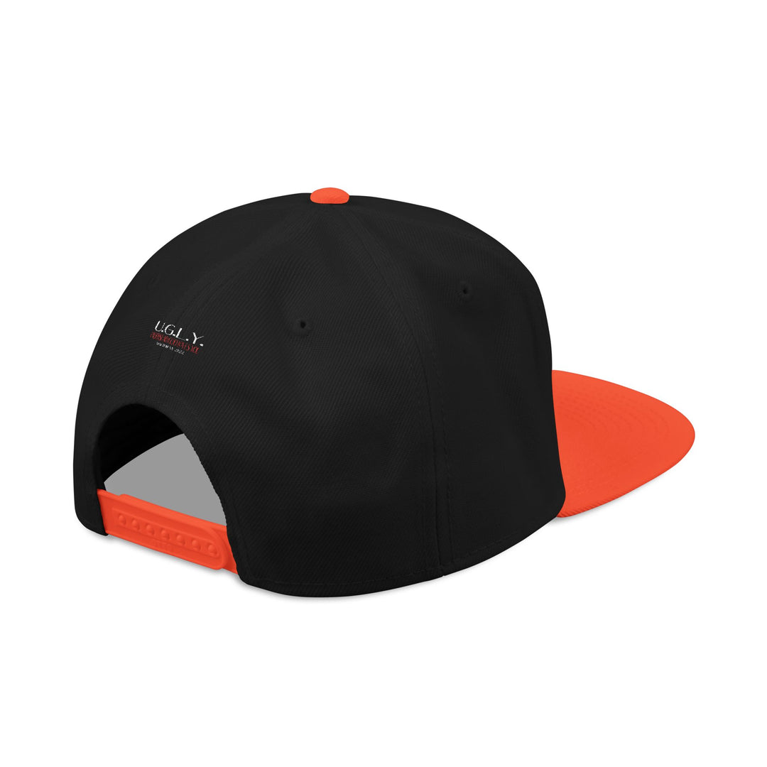 Black & Orange U.G.L.Y ( Understand God Loves You ) Snapback Hat with Unique Design, Casual Cap, Streetwear Accessory, Gift for Him/Her, Fashionable Headwear
