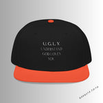Load image into Gallery viewer, Black &amp; Orange U.G.L.Y ( Understand God Loves You ) Snapback Hat with Unique Design, Casual Cap, Streetwear Accessory, Gift for Him/Her, Fashionable Headwear