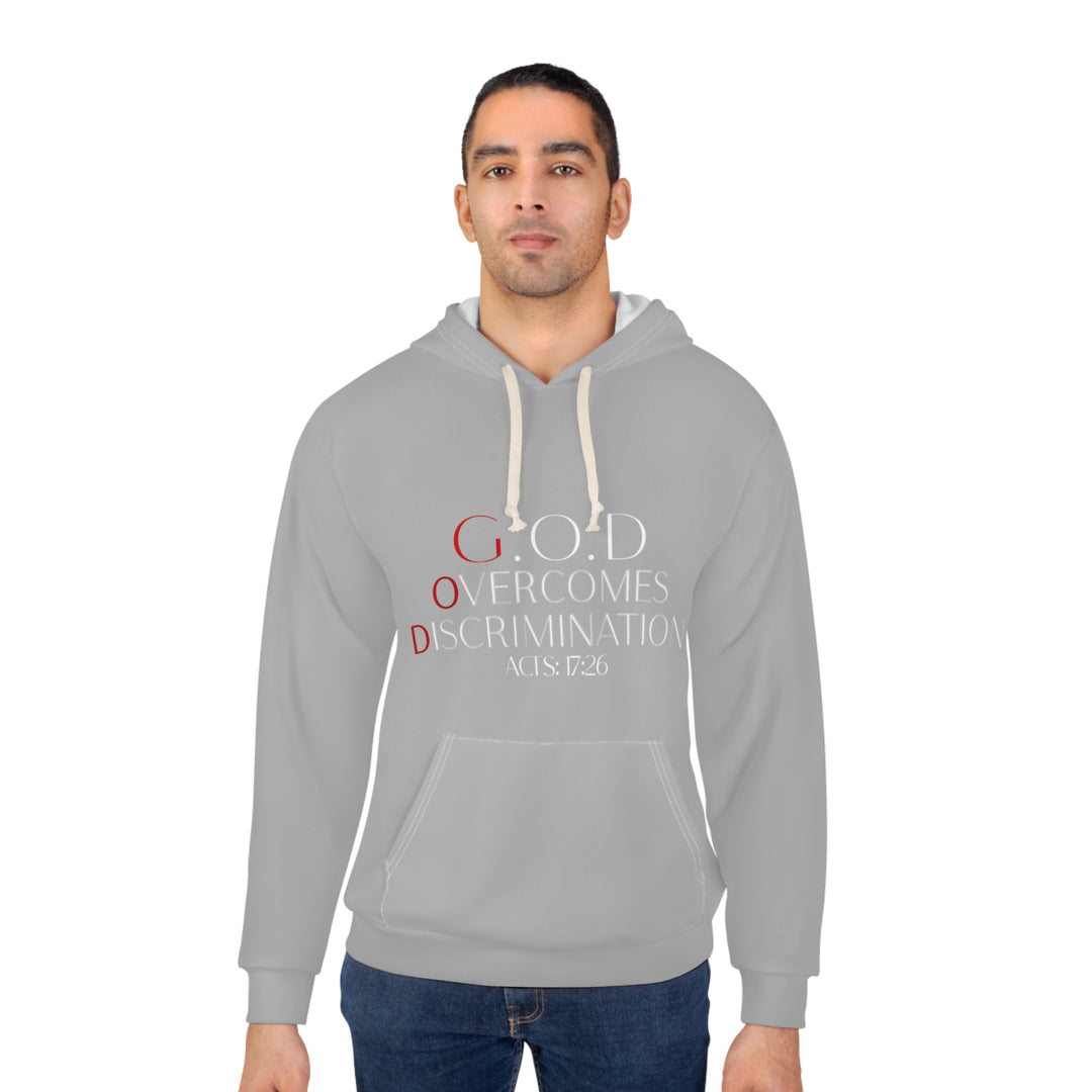 Grey Unisex Hoodie - G.O.D Overcomes Discrimination, Cozy Sweatshirt, Inspirational Apparel, Perfect Gift for Advocates, [...]