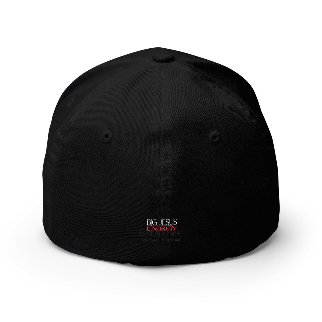 Black Big Jesus Energy Embroidered Cap, Spiritual Headwear, Gift for Faith-Based Events, Daily Wear, Adjustable Closure Hat