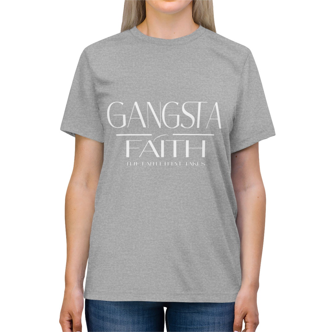 Gangsta Faith Tee — "The Faith That Takes" Christian Graphic Halo T‑Shirt