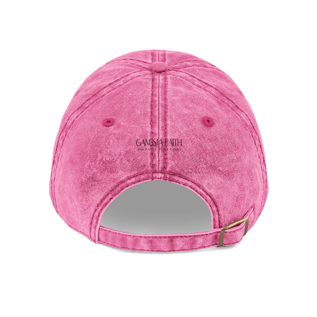 Vintage Embroidered Cap - Gangsta Faith | Stylish Pink Baseball Hat