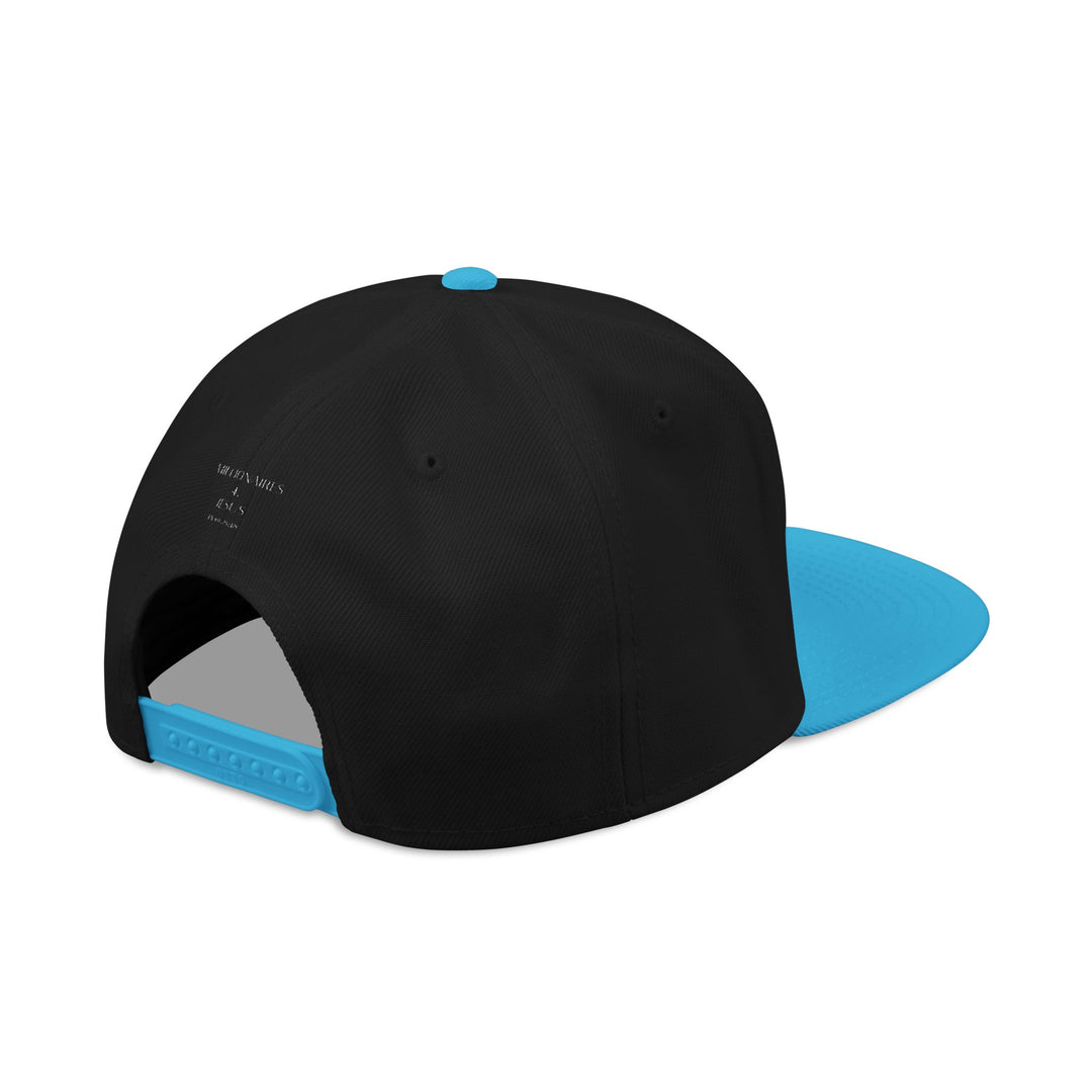 Black & Blue  Embroidered M4J Snapback Hat with Unique Design, Casual Cap, Streetwear Accessory, Gift for Him/Her, Fashionable Headwear